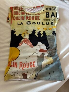 Graphic 'Moulin Rouge' Poster-Print Tee — Yellow, Black, Red